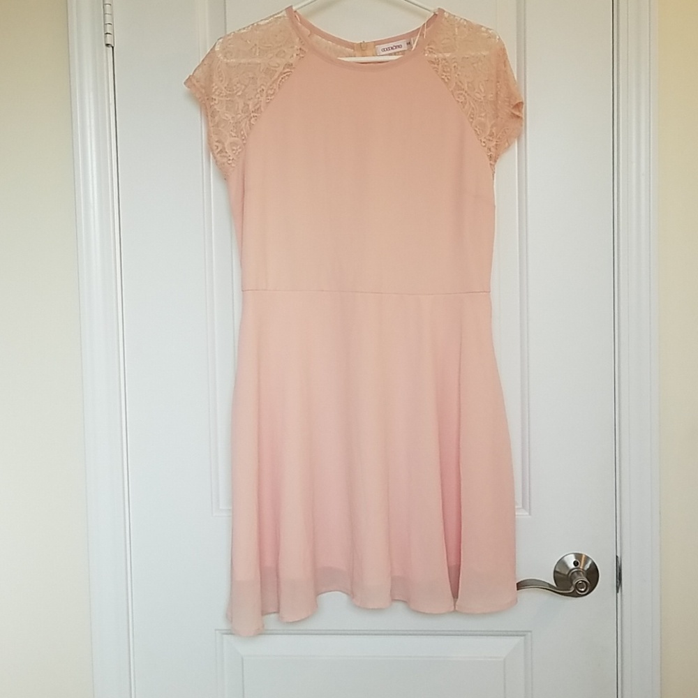 Chocolátte dusty rose skater dress with lace back